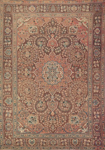 Vintage Living Room Area Rug 8x11 Brown Wool Handmade Traditional Classic Carpet