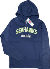 NFL / Seattle Seahawks Poly Embroidered Hoodie - NEW Mens Large Navy - 47866-K9