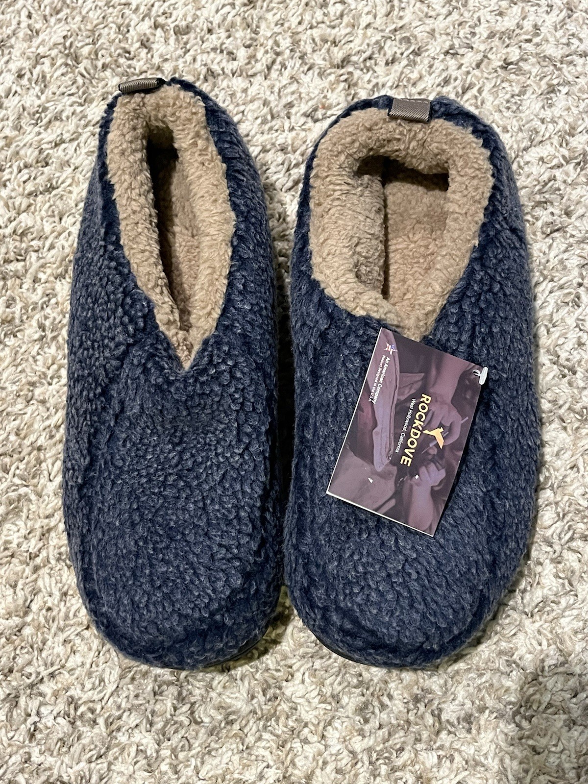 SAOLA NUOVA Ciabatta Rockdove Nomad Blu Sherpa Pile Suola in Gomma Media BELLA