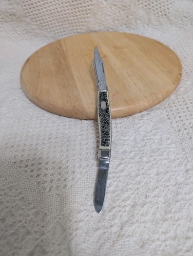 #366 Vtg 1980s Snake Skin Stockman Pocket Knife