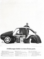 1962 VOLKSWAGEN BEETLE Original Vintage Print Ad Automobile Car Bug 10" x 14"