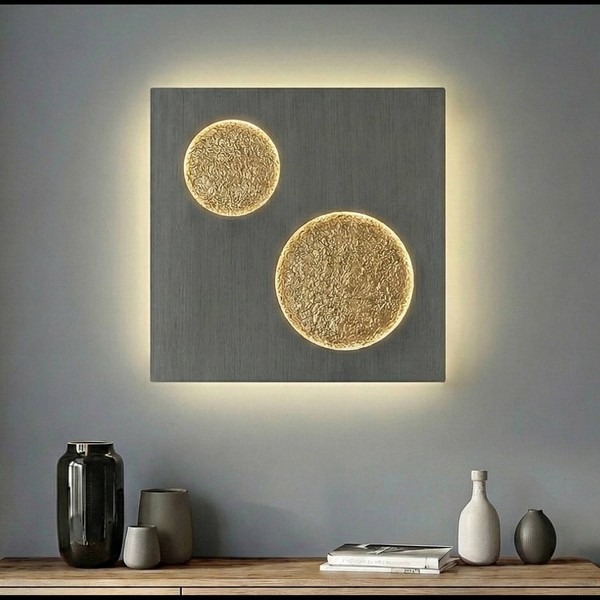 Lucande Led Wandleuchte, Wandlampe Innen 'Delin' Dimmbar (Modern) In Alu Aus Met-image