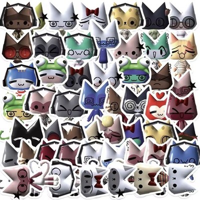 52 x Matt Finish TORO INOUE Cat Stickers Anime SONY CAT - DOKO DEMO ISSYO Set 2
