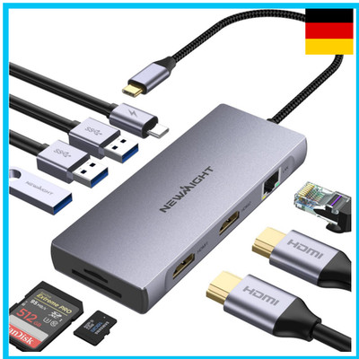USB C Docking Station Dual Monitor 4K 3 USB 3.0 SD TF Reader 1 G