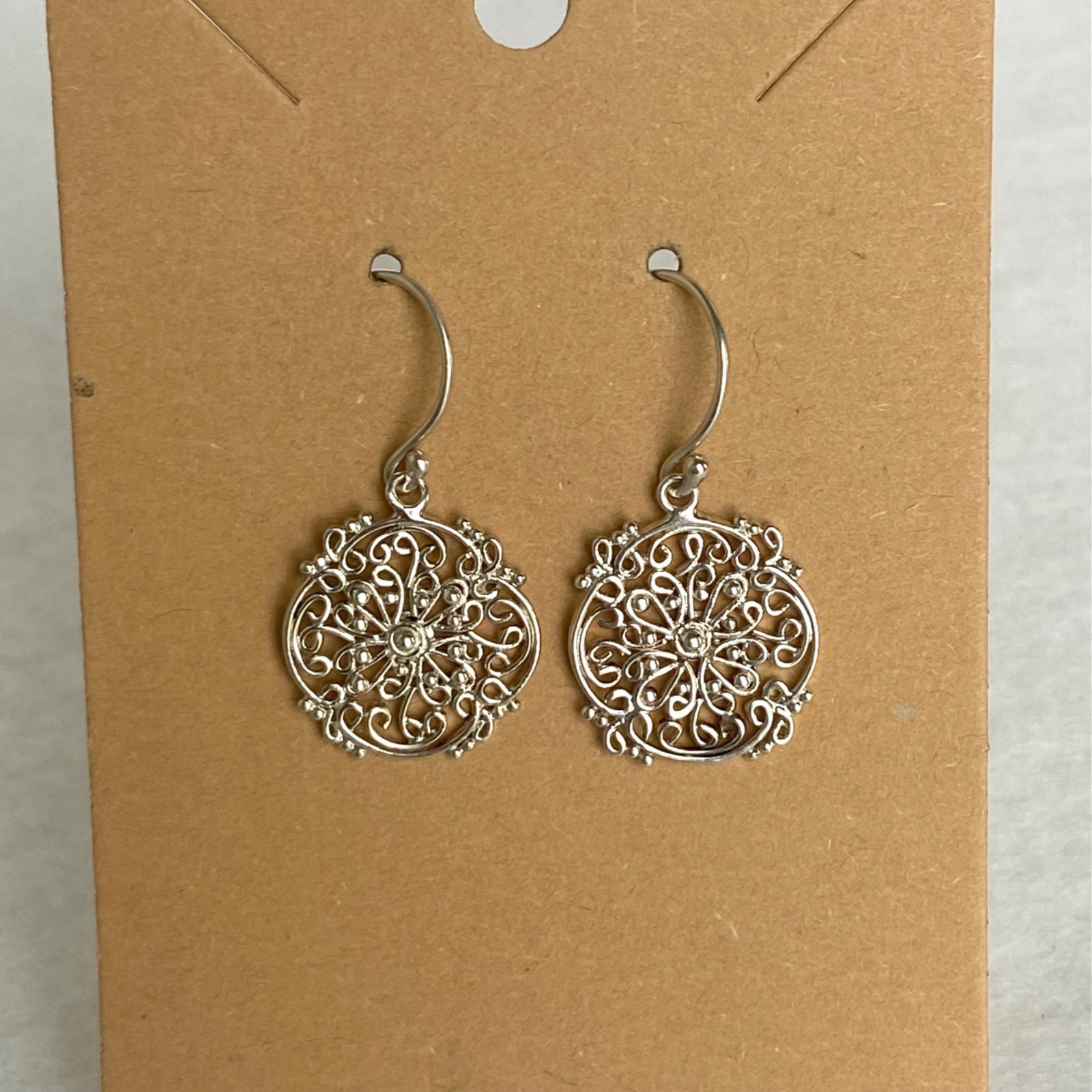 Sterling Silver 925 Round Scrollwork Filigree Lin… - image 13