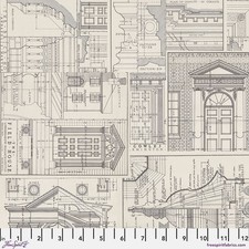 Tim Holtz Palette Palette Charcoal Schematics Sold by The 1/2 Yard