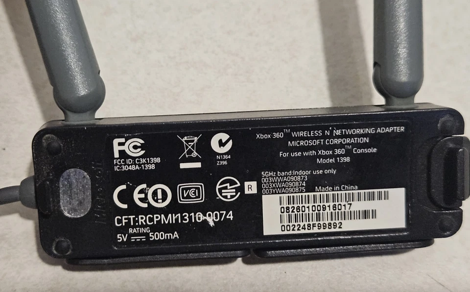 Adaptador de red inalámbrica Microsoft Xbox 360 OEM genuino, NEGRO - LEER Foto 3 de 4