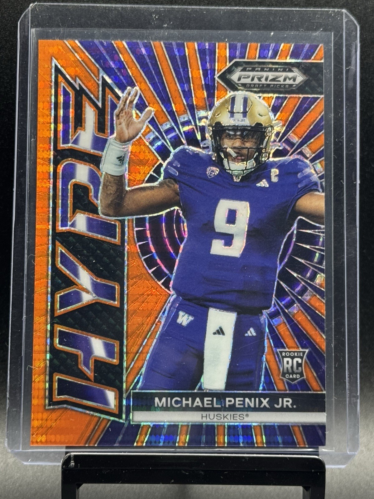 2024 Panini Prizm Draft MICHAEL PENIX JR RC Rookie Hype Orange Pulsar 3/49 SP