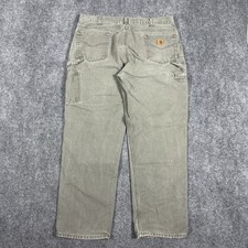 Carhartt Carpenter Pants Mens Size 40x31 Duck Canvas Work Moss Green B174 MOS