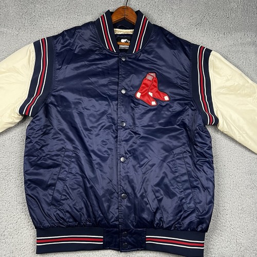 Starter Boston Red Sox Black Label Snap Button Satin Jacket Baseball Mens Large - Picture 5 of 19
