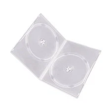 7mm Slim Clear Double CD/DVD Case, 50 Pieces Pack. (2 Discs Capacity per Case)