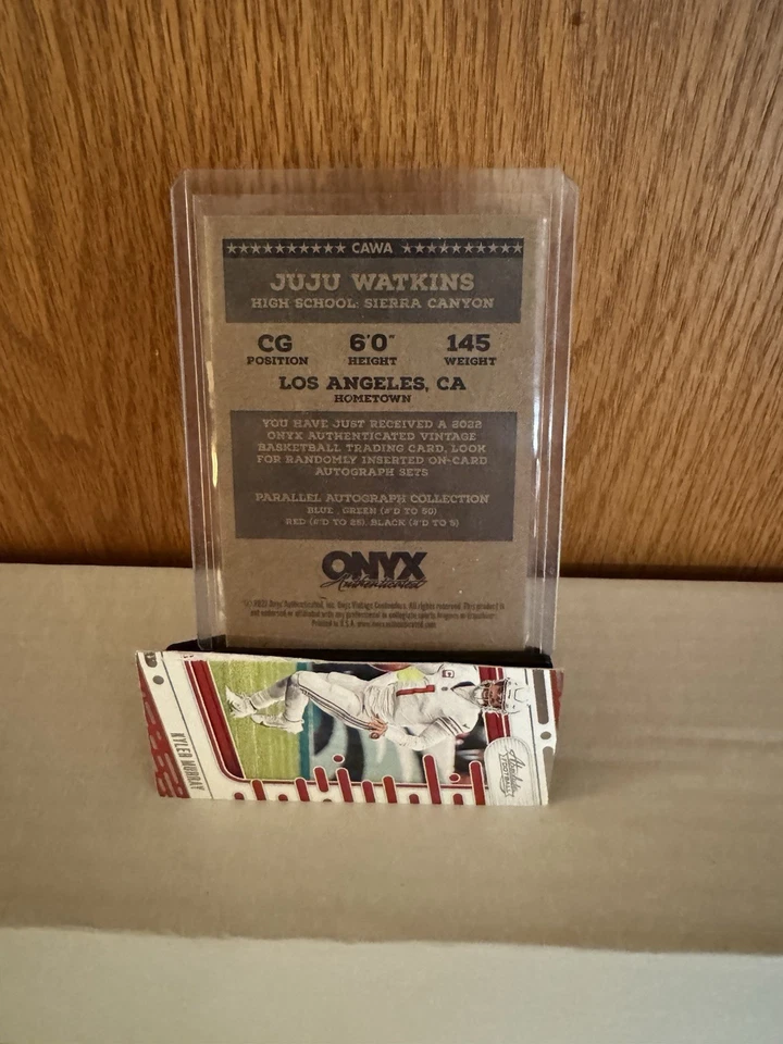 2023 Onyx Vintage Juju Watkins Competitors On Card Blue Ink Auto Autograph USC - Image 2 of 2