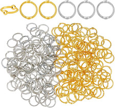 200Pcs 2 Colors round Bead Frame Alloy Circle Bead Frame 8.5Mm Double Hole Beads