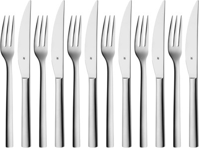 WMF Nuova Steakbesteck 12-Teilig, Für 6 Personen, Set Für 6 Personen, Steakgabel