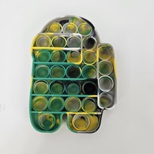 Among Us Pop It Bubble Fidget Toy - Green, Black, Yellow  White 5in
