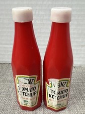 Vintage Heinz Ketchup Bottle Salt  Pepper Shakers Retro Plastic Set