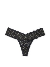 Commando Women's Solid Thong CT01 Black Shimmer Panty SZ S/M $40 #50