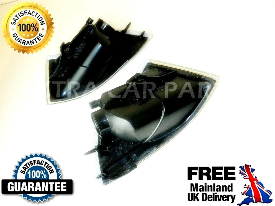 PARA VOLVO V40 S40 1995-2000 PAR DE INDICADORES DELANTEROS REPETIDORES IZQUIERDA + DERECHA CONJUNTO NEGRO Foto 3 de 3