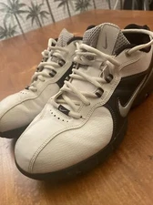 NIKE Power Channel TAC White Black LEATHER Golf Shoes 317682-102 Mens Size 8