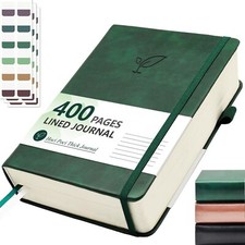 Lined Journal Notebook, 400 Pages Thick Journal for Writing, A5 Hardcover Lea...