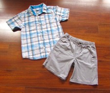 GYMBOREE  Boy's 10  VINTAGE 2006 Y2K Camp Shirt  Drawstring CARGO Shorts c22