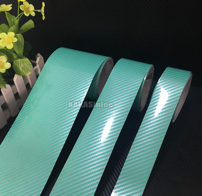 Multi-function Lake Green 2D Glossy Carbon Fiber Vinyl Tape Wrap Sticker - CF