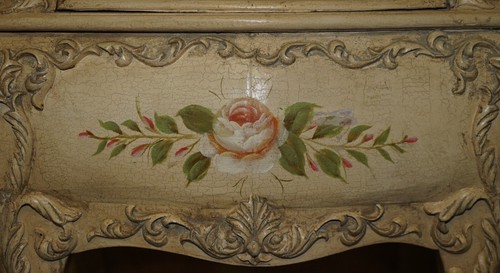 PAIR OF VINTAGE HAND PAINTED FRENCH BOMBE BEDSIDE / SIDE END TABLE SIZE CHESTS - 第 10/24 張圖片