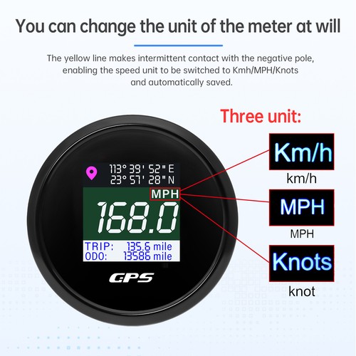 2" 52MM Digital GPS Speedometer Gauge for Marine Boat Car Truck Motorcycle ATV - Picture 2 of 15