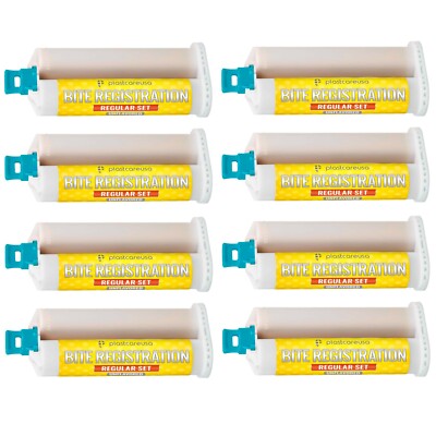 8 X 50ML Dental Bite Registration Material REGULAR Set Unflavored Cartridges