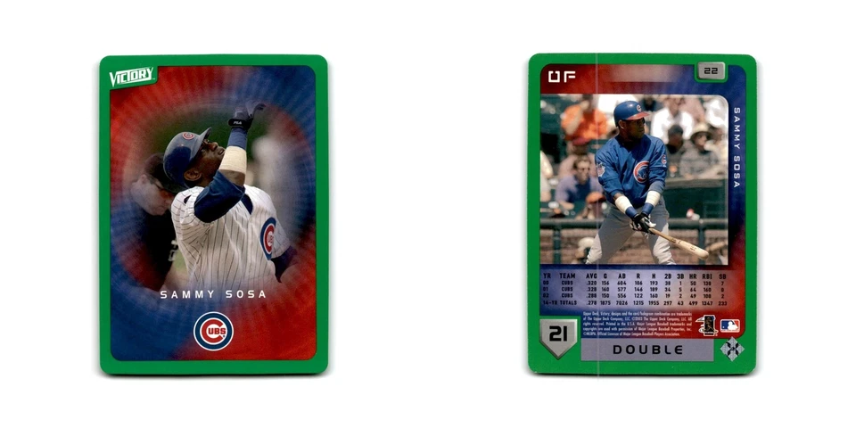 2003 Upper Deck Victory Tier 1 Green Sammy Sosa Cubs #22 - Image 3 of 3