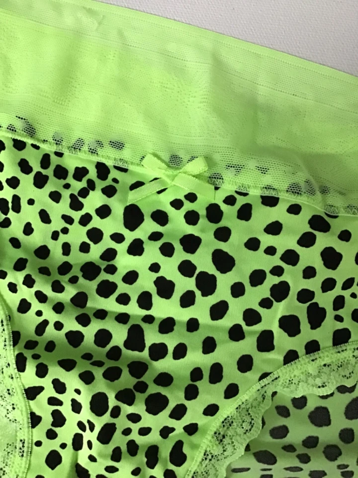 NUEVO Bragas de Bikini No Boundaries XXXL (21) 3XL Verde Neón Encaje Leopardo Foto 2 de 4
