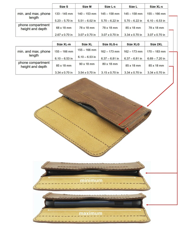 CUSTOMIZED PREMIUM WAIST POUCH HAND SEWN OF COWHIDE CASE COVER FOR MOBILE PHONE - Image 2 of 4