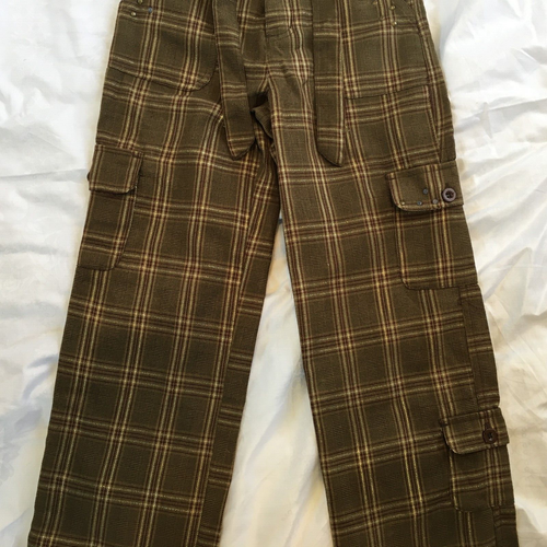 Pants 725 Originals Girls Size 8 Cargo Plaid Brown Metallic Gold Y2K Vtg Levi's - Picture 5 of 13