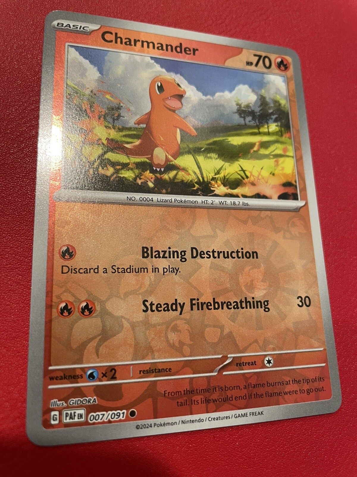 Pokemon - Charmander - 007/091 - Reverse Holo - Paldean Fates  - NM