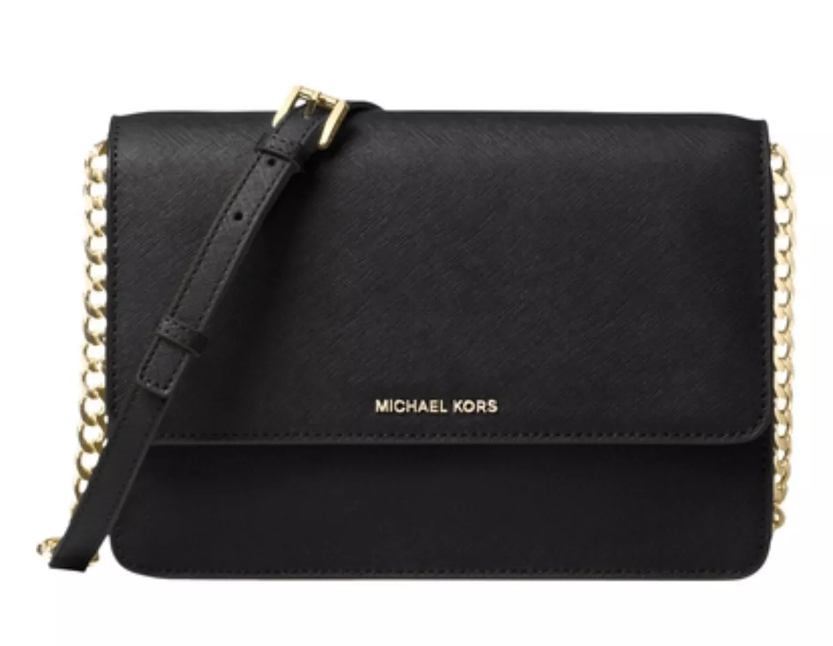 Michael Kors Leather Bag Black Large Gusset Crossbody - NWT