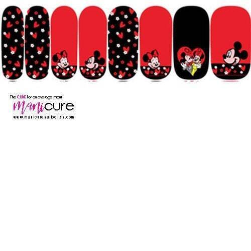 Disney Mickey Love Design ManiCURE  Real Nail Polish Strips - Picture 1 of 3