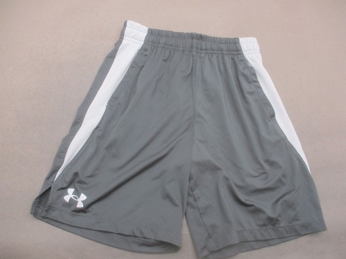 Under Armour Size M Boy Gray Stretch Waist Pocket Lightweight Running Shorts 251