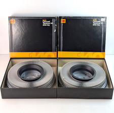 2 Kodak Carousel Transvue 140 Slide Tray Wheel Metal w/ Original Boxes