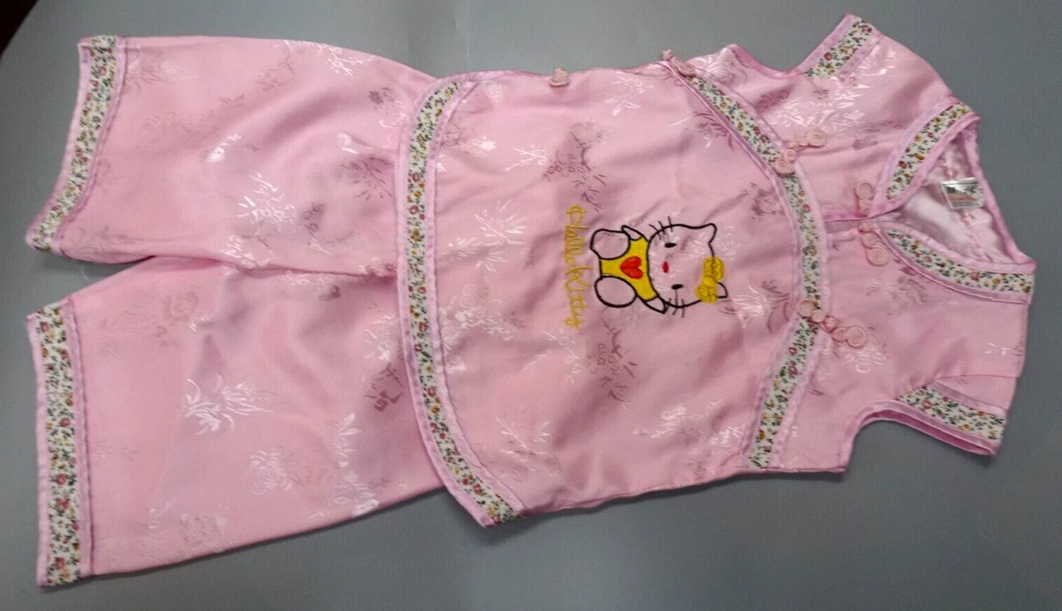 Used Hello Kitty Size 6 2pc Silky Pajamas w Beautiful Design Lian