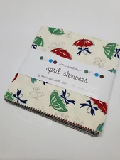 Bonnie & Camille Fabric April Showers Moda Charm Pack 42 5" Quilt Squares OOP