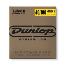 Dunlop DBFS40100M Stainless Steel Flatwound Bass Strings; medium scale 40-100