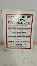 1960-1972 Mac’s Antique Auto Ford & mercury Cars Parts Catalog & Price 