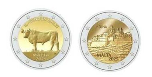 2 x 2 Euro Malta 2025: Mdina and Maltese Ox in Original Coincard