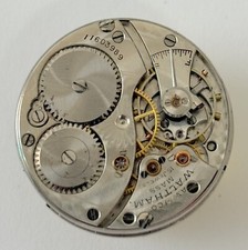 Waltham Grade 115 Pocket Watch Part Movement Balance Fork Spring Bridge Dial