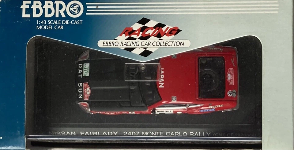 1/43 EBBRO 207 Datsun 240Z 1972 Rally Monte Carlo #5 Aaltonen & Todt como nuevo en caja Foto 4 de 4