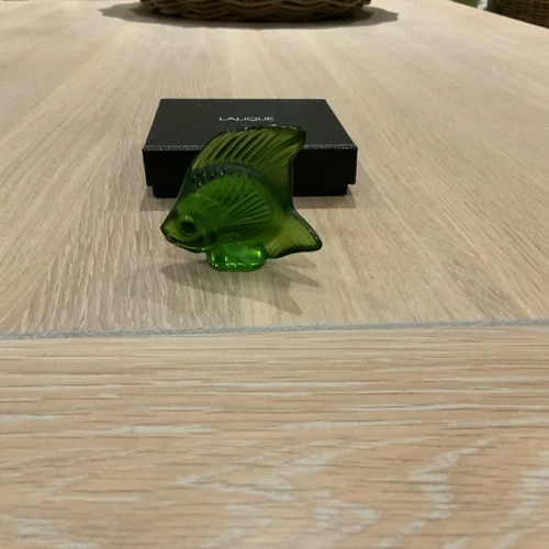 LALIQUE #3000900 SEAL FISH LIME GREEN BRAND NIB FRENCH WATER PARIS CUTE SAVE$ FS