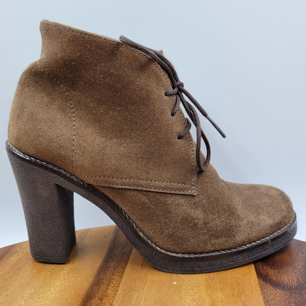 La Canadienne Womens 6M Brown Suede Fleece Lined Heel Lace Up Chukka Ankle  Boots