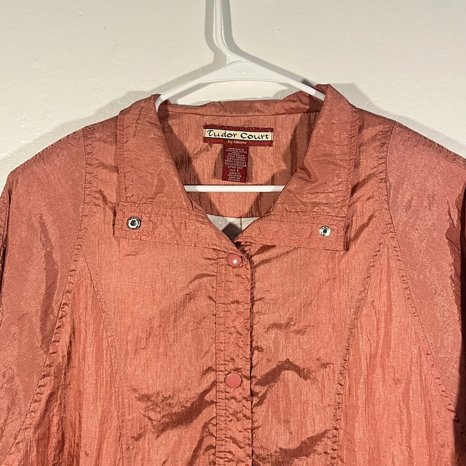 Винтажная ветровка Tudor Court куртка размер большой розовый с застежкой спереди 90-е Haband - Изображение 2 из 4