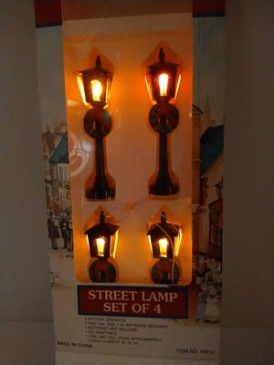 Lemax Victorian 4'' Street Lamp 1 Set Of 4 Battery Op 1992 For Christmas Village