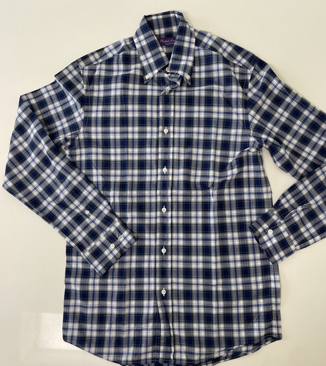 Ralph Lauren Purple Label Men's 100% cotton Shirt. Blue